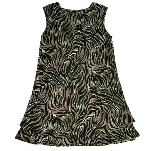 Nicole Studio New York Vintage Animal Print‎ Sheath Lined Layered Dress Sz 14 - Picture 3 of 9